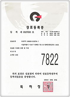 Trademark registration No.0527093 7822